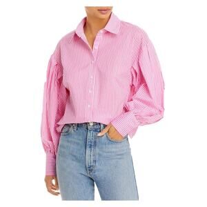 Aqua Pink/White Stripe Button Down - Size XS - NWT